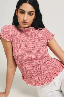 Top de estampado vichy