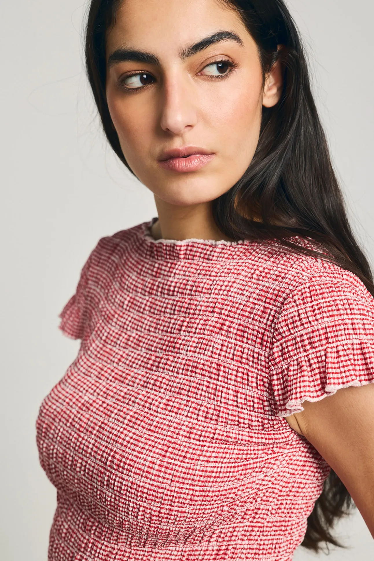 Top de estampado vichy