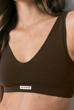Top halter sem costura grená