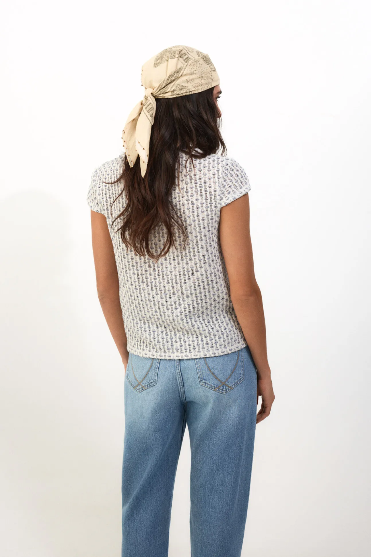 Top manga corta crochet