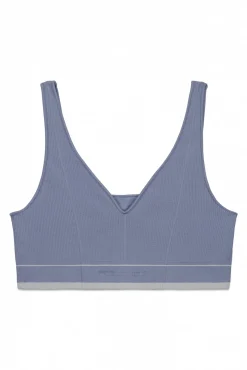 Top triangular LOVELY sem costura azul