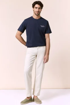 T-shirt com logo à frente e atrás