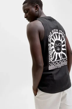 T-shirt de alças com estampado nas costas