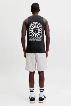T-shirt de alças com estampado nas costas