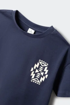 T-shirt de manga curta com gráfico étnico para menino
