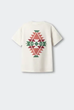 T-shirt de manga curta com losango étnico para criança
