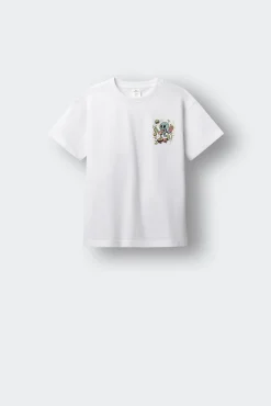 T-shirt de manga curta com caveira skate para menino