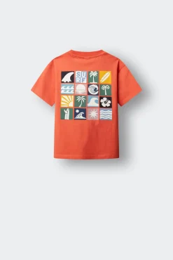 T-shirt de manga curta mosaico surf menino