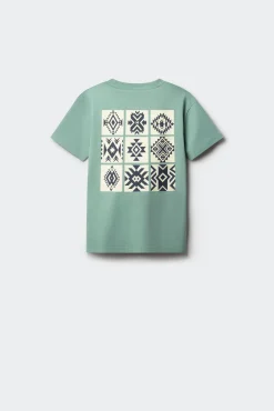 T-shirt de manga curta mosaico étnico para menino