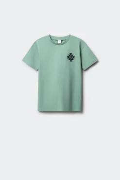 T-shirt de manga curta mosaico étnico para menino