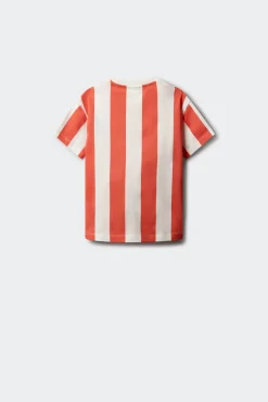 T-shirt de manga curta às riscas positano crew para menino