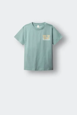 T-shirt de manga curta "Save the ocean" para menino