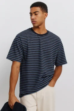 T-shirt de piqué às riscas