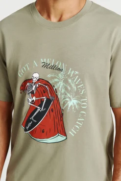 T-shirt em algodão estampada