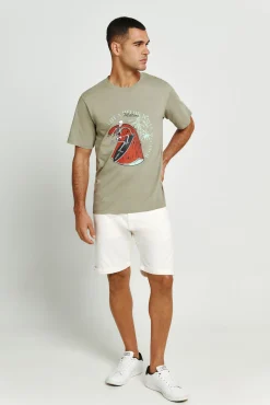 T-shirt em algodão estampada