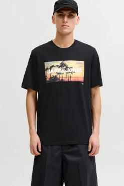T-shirt em algodão estampada
