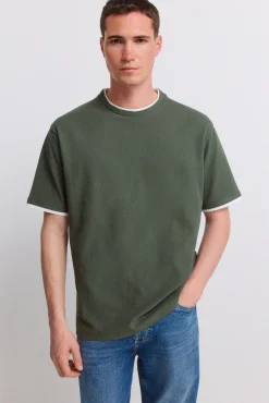 T-shirt em tecido waffle duplo