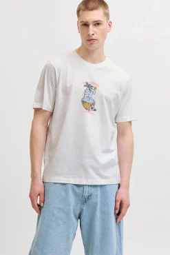 T-shirt estampada em algodão
