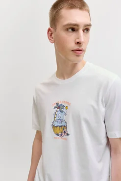 T-shirt estampada em algodão
