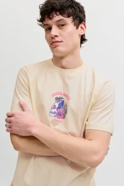 T-shirt estampada em algodão