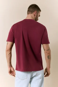 T-shirt lavada de manga curta com logo