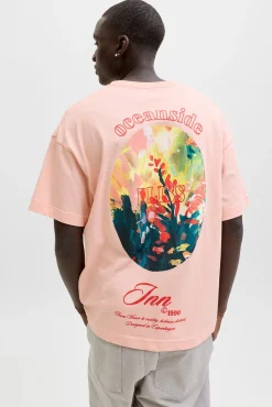 T-shirt loose em algodão