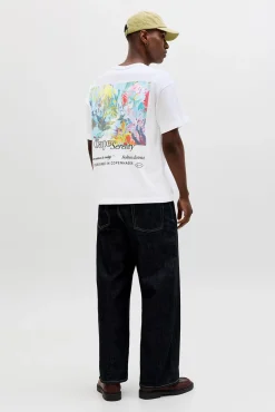 T-shirt loose em algodão