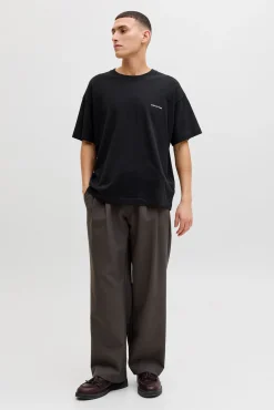 T-shirt loose em algodão
