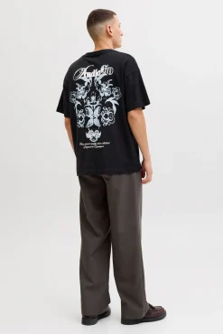 T-shirt loose em algodão