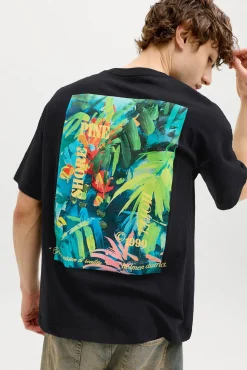 T-shirt loose em algodão