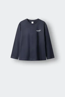 T-shirt manga comprida com logo Springfield para criança