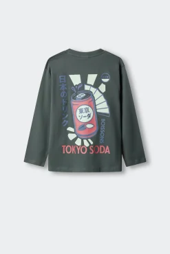 T-shirt manga comprida Japão lata criança