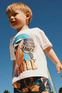 T-shirt manga curta Stitch