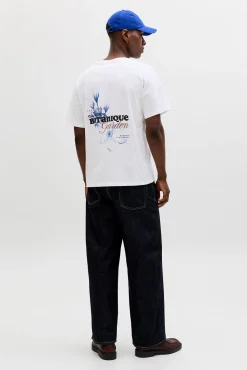 T-shirt relaxed com estampado nas costas