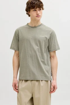 T-shirt relaxed fit às riscas