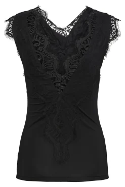 T-shirt básica detalhe lingerie