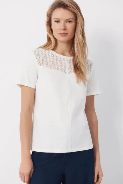 T-shirt cintado guipura