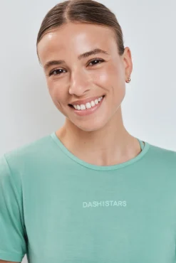 T-shirt com abertura nas costas verde