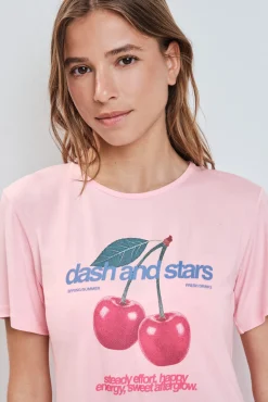 T-shirt com abertura nas costas rosa