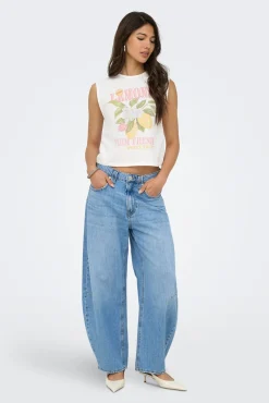 T-shirt comprida gola redonda
