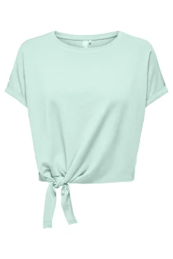T-shirt crop com nó
