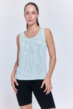 T-shirt de alças desportiva em tecido mesh