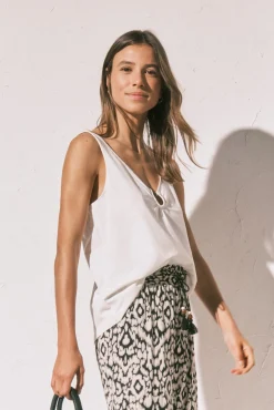 T-shirt de alças largas branca