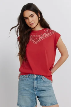 T-shirt de algodão bandana