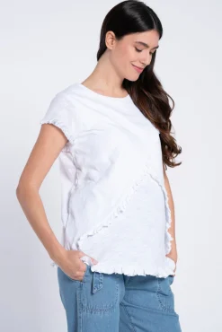 T-shirt de amamentação cruzada com folhos
