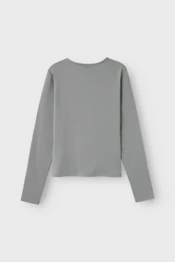 T-shirt de manga comprida cinzenta
