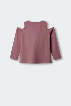 T-shirt de manga comprida cut out menina