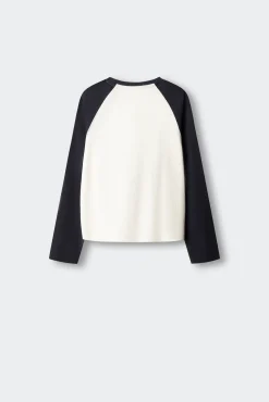 T-shirt de manga comprida rib varsity menina