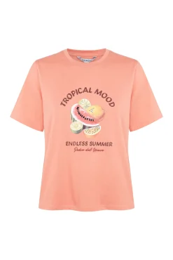 T-shirt de manga curta com estampado na frente