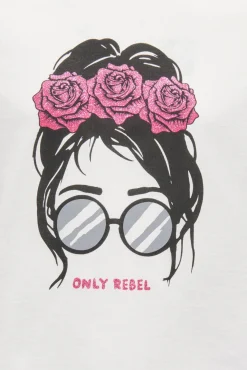 T-shirt de manga curta com estampado frontal